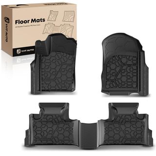 3 Pcs Front & Rear Black TPE textured Floor Mats Liners for Jeep Grand Cherokee 2012-2019 SUV