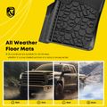 2 Pcs Front Black TPE textured Floor Mats Liners for 2017 Jeep Grand Cherokee