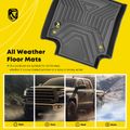 3 Pcs Front & Rear Black TPE textured Floor Mats Liners for Toyota RAV4 2019-2023 Sport Utility