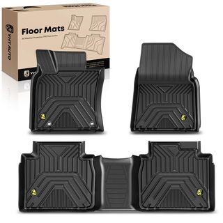 3 Pcs Front & Rear Black TPE textured Floor Mats Liners for Toyota Avalon 2019-2023