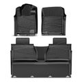 3 Pcs Front & Rear Black TPE textured Floor Mats Liners for Toyota Tundra 2012-2014 Crew Cab