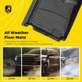 3 Pcs Front & Rear Black TPE textured Floor Mats Liners for Toyota Tundra 2012-2014 Crew Cab