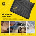 3 Pcs Front & Rear Black TPE textured Floor Mats Liners for 2018 Toyota Camry