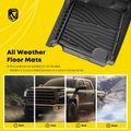 2 Pcs Front Black TPE textured Floor Mats Liners for Toyota Tundra 2012-2021