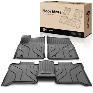 3 Pcs Front & Rear Black TPE textured Floor Mats Liners for Toyota Tundra 22-23 Crew Cab Pickup