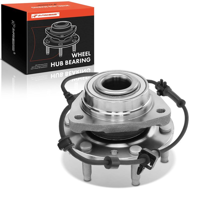 A-Premium Front Wheel Bearing Hub Assembly With ABS - Pair For Chevy Trailblazer, GMC Envoy & More
