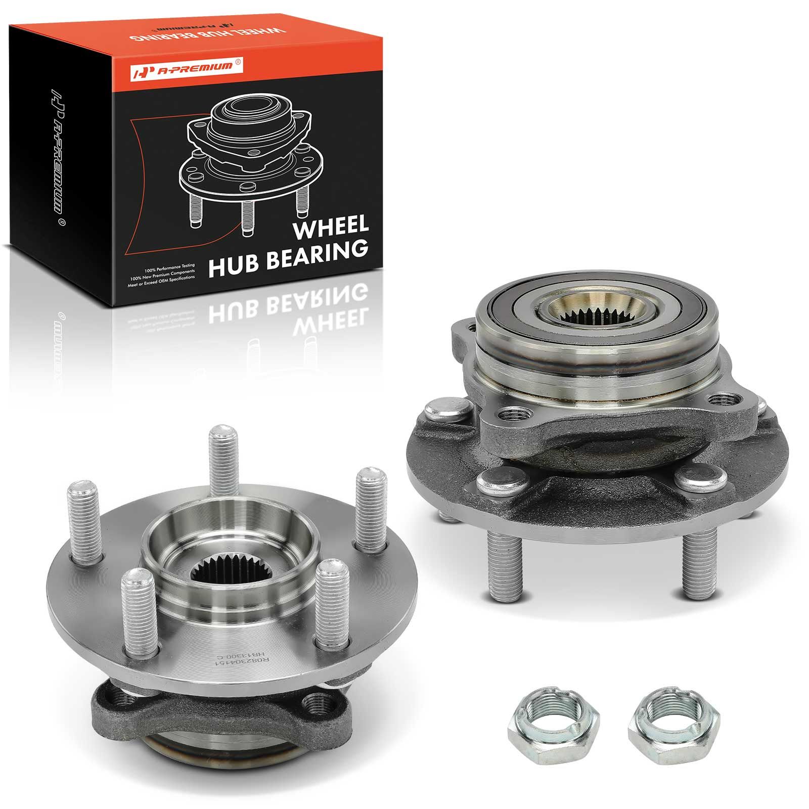 2 Pcs Front Wheel Bearing & Hub Assembly for 2012 Mitsubishi Lancer