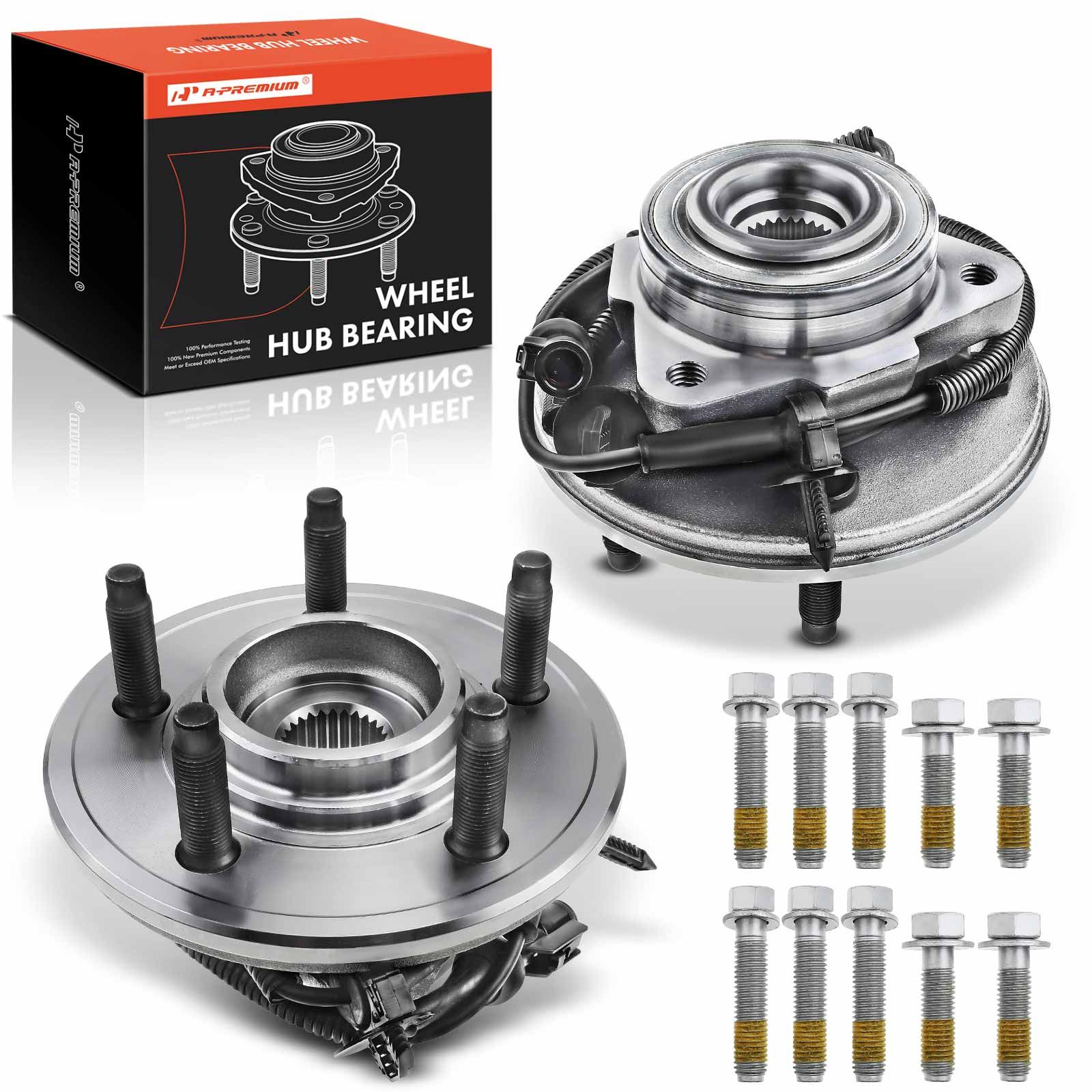 2 Pcs Front Wheel Bearing & Hub Assembly with ABS Sensor for 2002 Ford Explorer