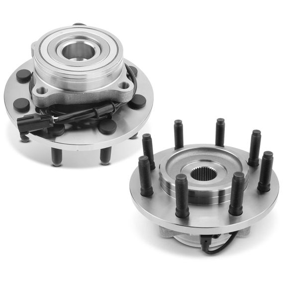2 Pcs Front Wheel Bearing & Hub Assembly with ABS Sensor for Dodge Ram 2500 3500 4WD