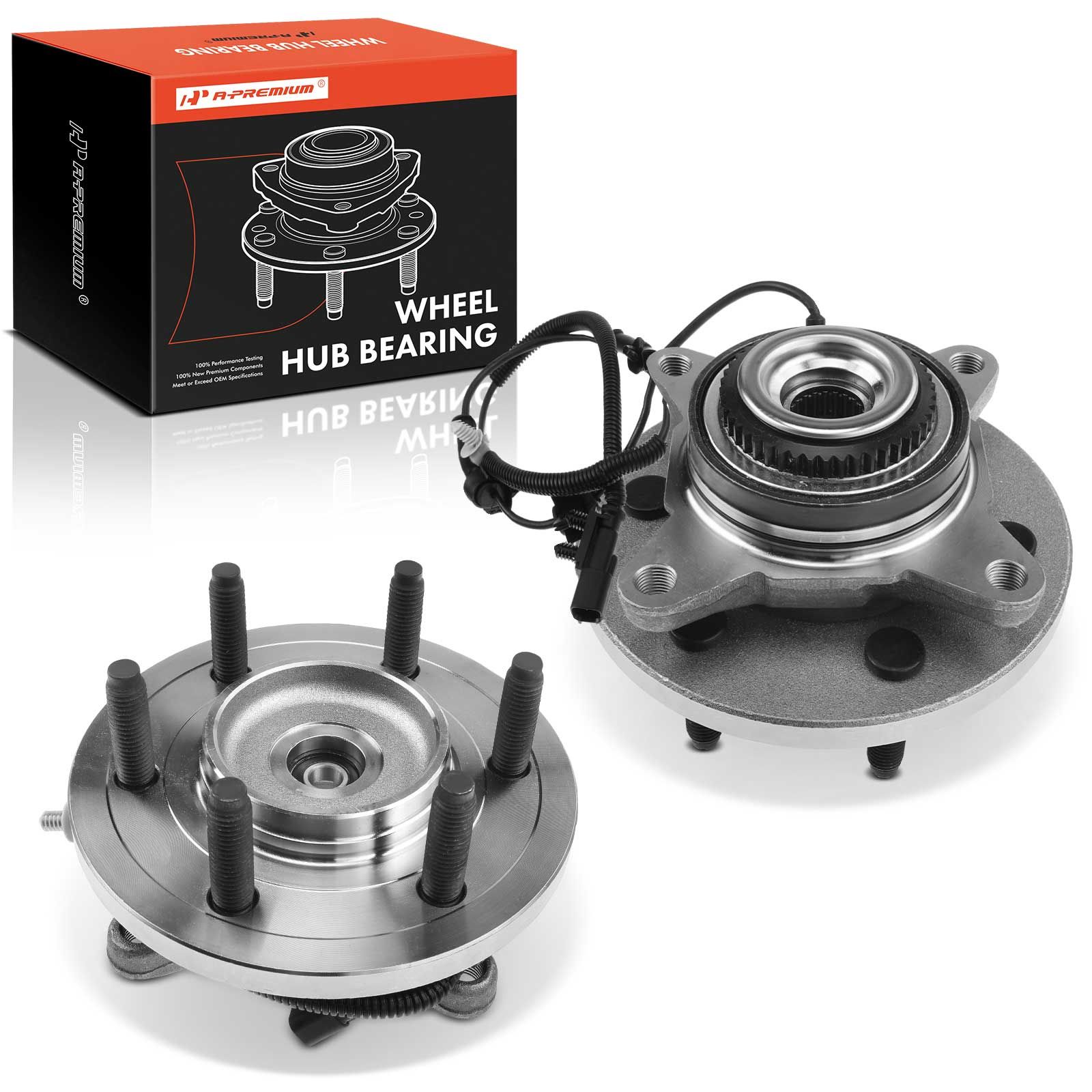 2 Pcs Front Wheel Bearing & Hub Assembly with ABS for 2012 Ford Expedition