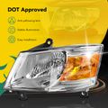 2 Pcs Clear Chrome Front Halogen Headlights Assembly for 2010 Dodge Grand Caravan