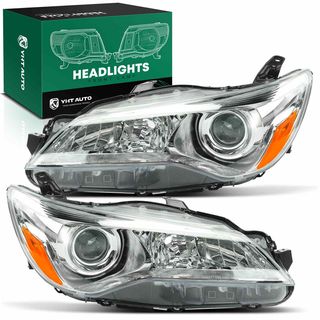 2 Pcs Clear Black Front Halogen Headlights Assembly for Toyota Camry 2015-2017