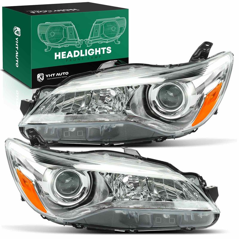 2 Pcs Clear Black Front Halogen Headlights Assembly for 2016 Toyota Camry