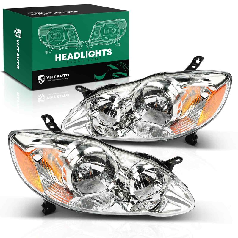 Front Halogen Headlights Assembly without Bulb for 2006 Toyota Corolla