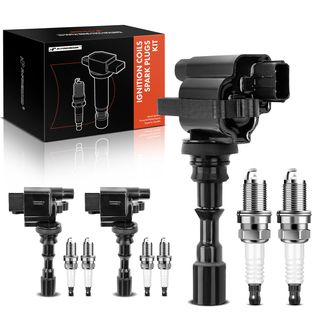 3 Pcs Black Ignition Coil & 6 Pcs IRIDIUM Spark Plug Kit for Hyundai Santa Fe V6 3.5L