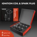 6 Pcs Ignition Coil & 6 Pcs IRIDIUM Spark Plug Kit for Land Rover Freelander 03-05 2.5L