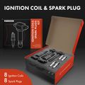 8 Pcs Black Ignition Coil & 8 Pcs IRIDIUM Spark Plug Kit for 2004 Porsche Cayenne 4.5L V8