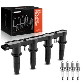 1 Pc Ignition Coil & 4 Pcs IRIDIUM Spark Plug Kits for Chevrolet Aveo Pontiac G3