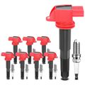 8 Pcs Red Ignition Coil & 8 Pcs IRIDIUM Spark Plug Kit for Porsche Cayenne 08-14 Panamera