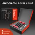 8 Pcs Red Ignition Coil & 8 Pcs IRIDIUM Spark Plug Kit for Porsche Cayenne 08-14 Panamera