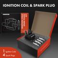 1 Pc Ignition Coil & 4 Pcs IRIDIUM Spark Plug Kit for 2000-2004 Ford Focus