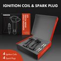 4 Pcs Ignition Coil & IRIDIUM Spark Plug Kits for Nissan Versa Note 14-19 Micra
