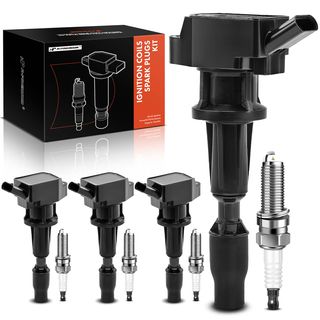 4 Pcs Ignition Coil & IRIDIUM Spark Plug Kits for Hyundai Ioniq Kia Niro 17-20