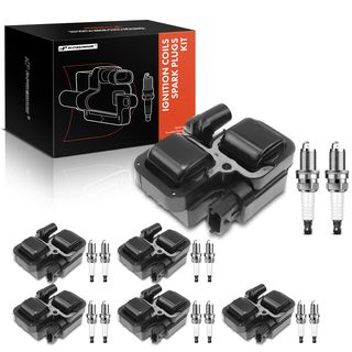 6 Pcs Ignition Coil & 6 Pcs IRIDIUM Spark Plug Kit for Mercedes-Benz C CL E ML Chrysler