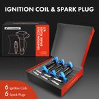 6 Pcs Blue Ignition Coil & 6 Pcs IRIDIUM Spark Plug Kit for Acura CL 2001-2003 TL Honda