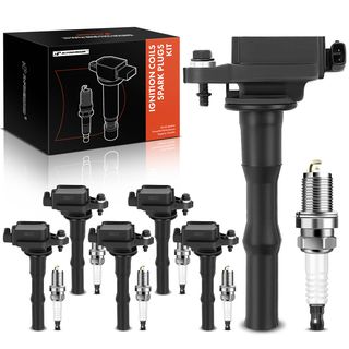 6 Pcs Black Ignition Coil & 6 Pcs IRIDIUM Spark Plug Kit for Toyota Camry Avalon 3.0L