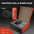 1 Pc Black Ignition Coil & 4 Pcs IRIDIUM Spark Plug Kit for Mini Cooper 03-08 1.6L