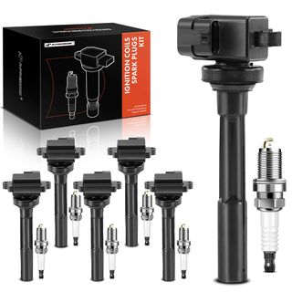 6 Pcs Black Ignition Coil & 6 Pcs IRIDIUM Spark Plug Kit for Acura SLX Honda Isuzu 3.2L