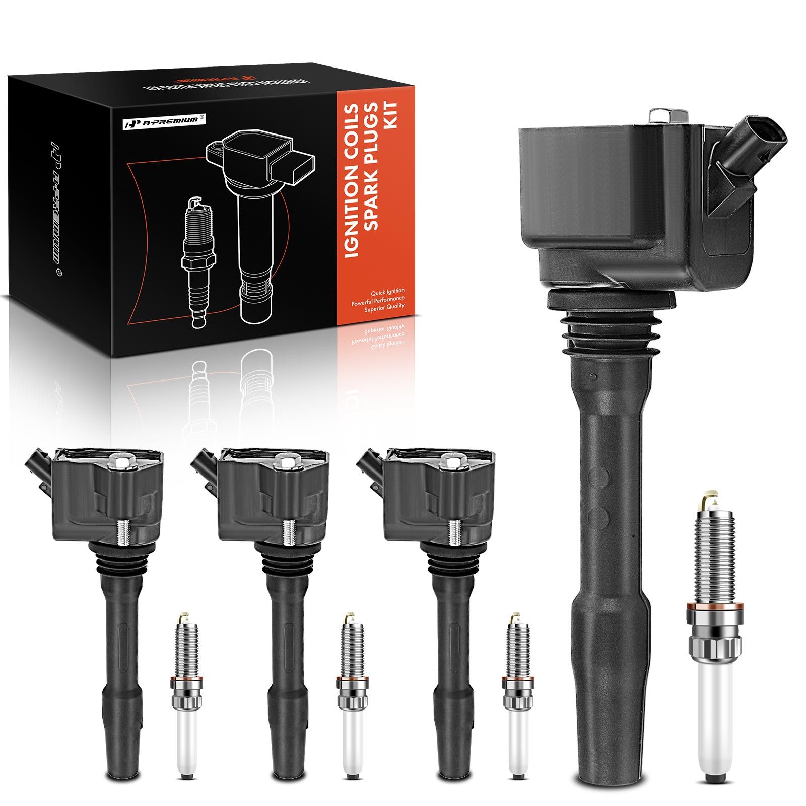 4 Pcs Black Ignition Coil & 4 Pcs IRIDIUM Spark Plug Kit for BMW F22 ...