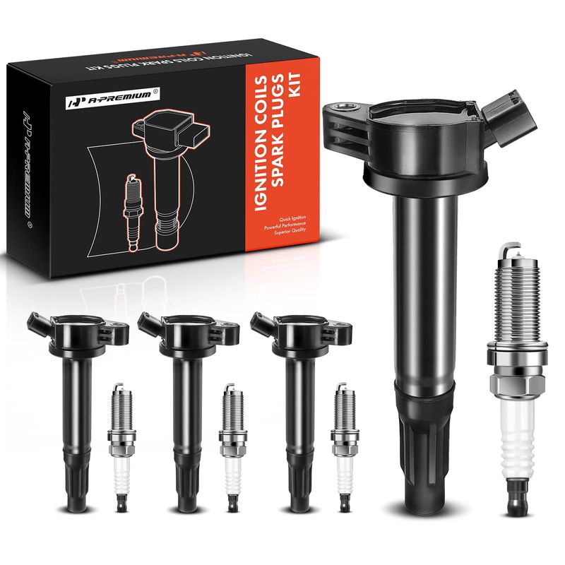 4 Pcs Ignition Coil & 4 Pcs IRIDIUM Spark Plug Kit for 2010 Toyota RAV4