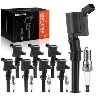 8 Pcs Ignition Coil & 8 Pcs IRIDIUM Spark Plug Kit for Ford F-150 5.4L