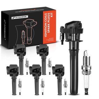 6 Pcs Black Ignition Coil & 6 Pcs IRIDIUM Spark Plug Kit for Dodge Chrysler Plymouth