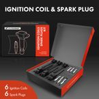 6 Pcs Black Ignition Coil & 6 Pcs IRIDIUM Spark Plug Kit for Dodge Chrysler Plymouth