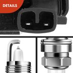6 Pcs Black Ignition Coil & 6 Pcs IRIDIUM Spark Plug Kit for Dodge Chrysler Plymouth
