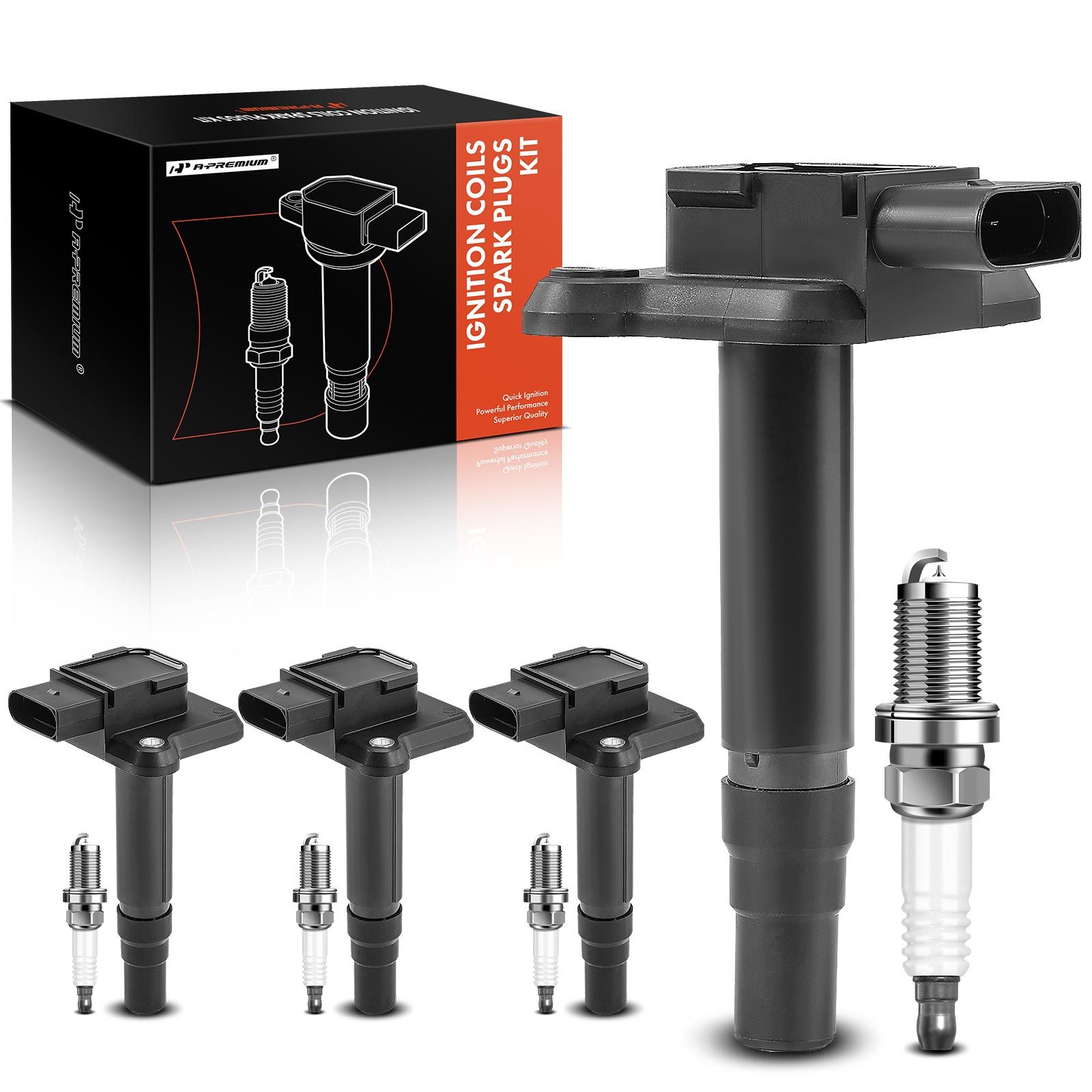4 Pcs Ignition Coil & IRIDIUM Spark Plug Kits for Audi A4 1997-2020 TT ...