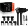 8 Pcs Black Ignition Coil & 16 Pcs IRIDIUM Spark Plug Kit for Chrysler 300 Dodge Jeep