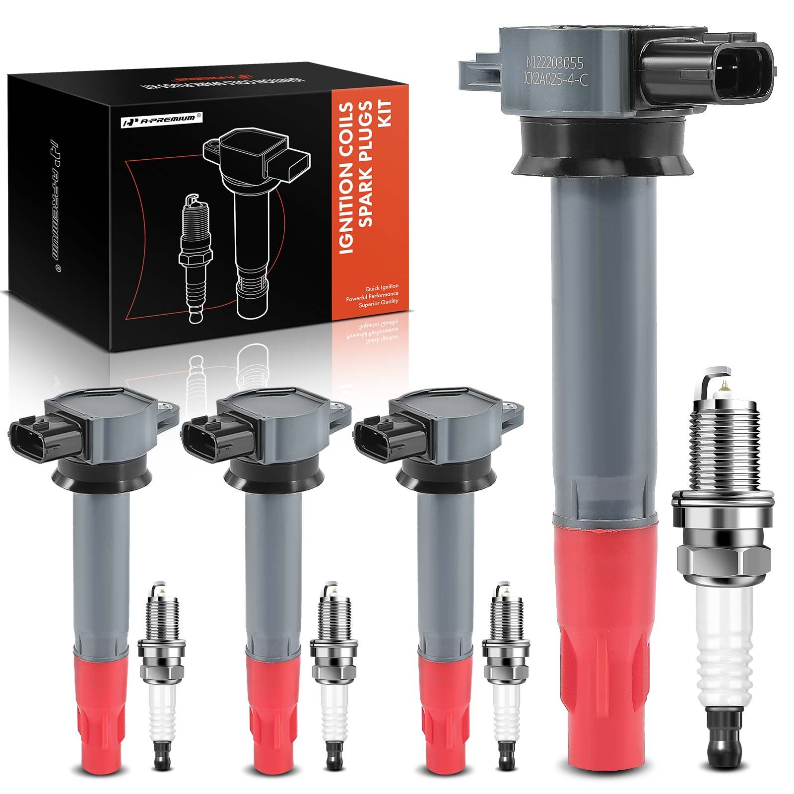 4 Pcs Ignition Coil & IRIDIUM Spark Plug Kits for Mitsubishi Outlander Lancer