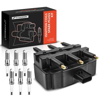 1 Pc Ignition Coil & 6 Pcs IRIDIUM Spark Plug Kit for Chrysler Pacifica Dodge Jeep