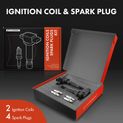 2 Pcs Ignition Coil & 4 Pcs IRIDIUM Spark Plug Kits for Kia Magentis 2001-2006