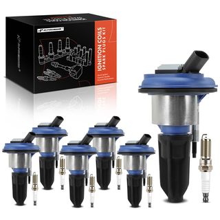 6 Pcs Ignition Coils & 6 Pcs Double Iridium Spark Plug Kits for Chevy GMC