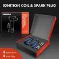 4 Pcs Ignition Coils & 4 Pcs Double Iridium Spark Plug Kits for Toyota Camry