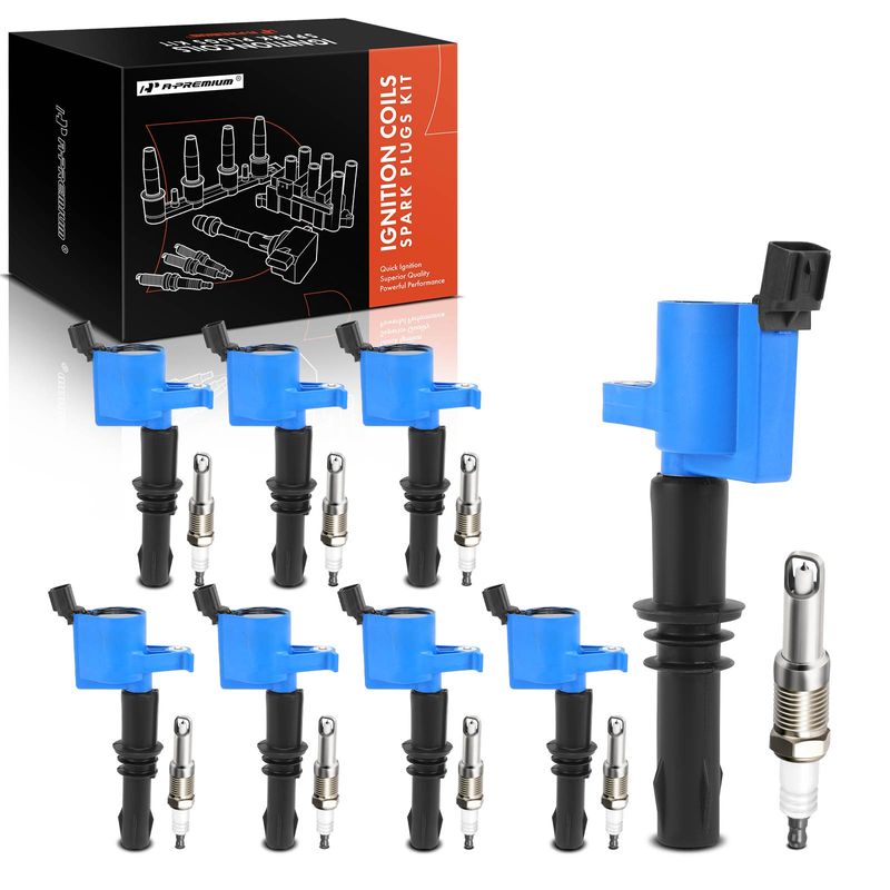 8 Pcs Ignition Coils & 8 Pcs Platinum Spark Plug Kits for Ford F-150