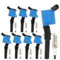 8 Pcs Ignition Coils & 8 Pcs Double Iridium Spark Plug Kits for Ford Explorer Mustang