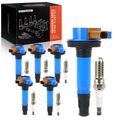 6 Pcs BLue Ignition Coils & 6 Pcs Iridium & Platinum Spark Plug Kits for Ford F-150