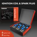 6 Pcs BLue Ignition Coils & 6 Pcs Iridium & Platinum Spark Plug Kits for Ford F-150