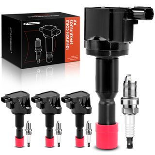 4 Pcs Ignition Coil & IRIDIUM Spark Plug Kits for Honda Fit 2007-2008 L4 1.5L